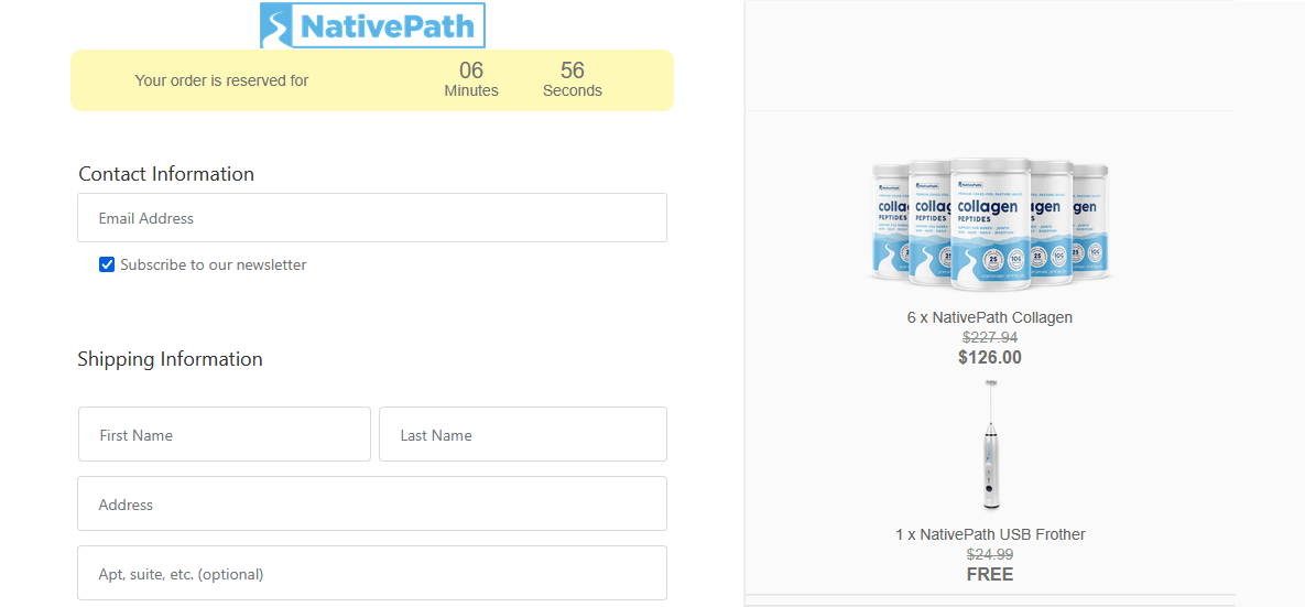 Native Path Collagen Order Form
